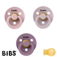 BIBS Colour Sutter med navn str2, 1 Mauve, 1 Dusky Lilac, 1 Pink Plum